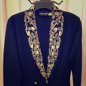 Timeless Black/Gold Embroidered Sweaterdress